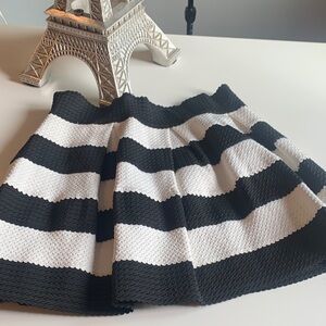 Black and White Striped Women's Skirt